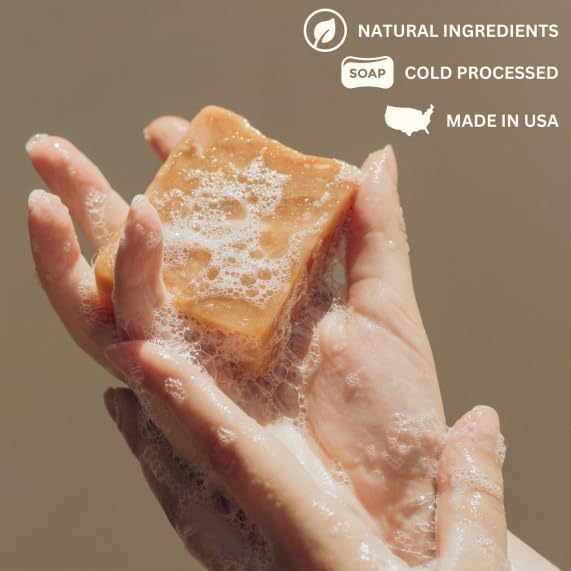 Organic Eucalyptus Spearmint Bar Soap - Gentle Cleansing for Sensitive Skin, Herbal and Mint - 3 Pack