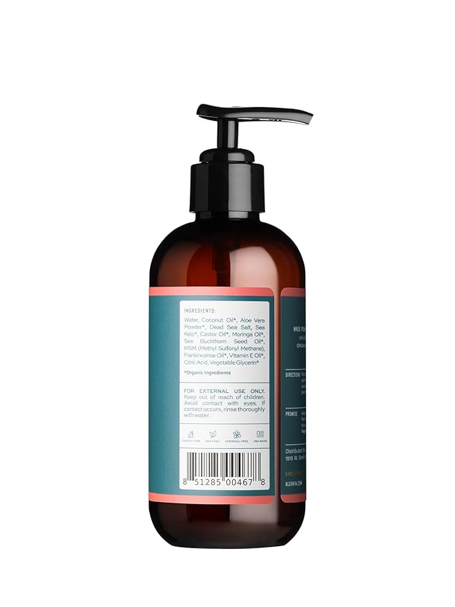 Aleavia Purifying Facial Cleanse – Fragrance-Free Organic & All-Natural Prebiotic, Vegan Face Wash – Nourish your Healthy Skin Microbiome – 8 oz. (New Formula)