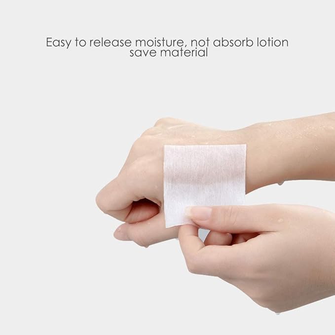 1000 PCS Thin Makeup Facial Cotton Pads, Square Makeup Remover Cotton Pads, Facial Eye Lip Nail Polish Makeup Remover, Non-Woven Cotton, Lint Free