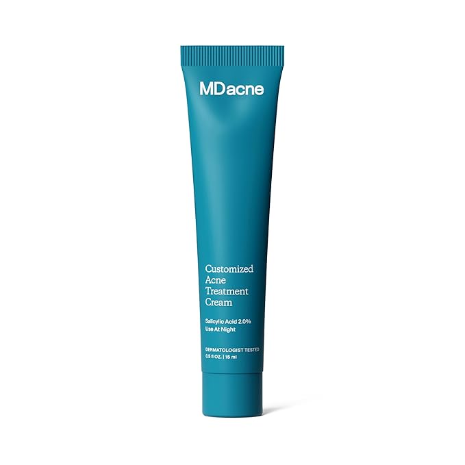 MDacne Salicylic Acid 2.0% - Acne Treatment Cream, Facial Exfoliant Unclog Pores, Prevents Blemishes, Blackheads, Wrinkles & Fine Lines, Reduce Irritation for Sensitive Acne-Prone Skin (1 Pack)