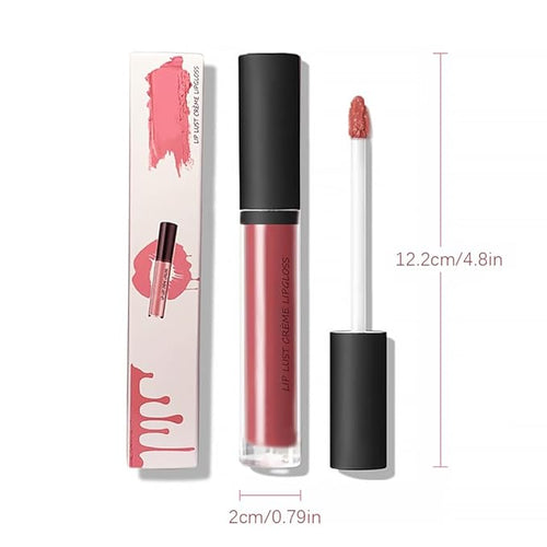 12 Color Cream Lip Gloss Lipstick Portable,Upgraded Waterproof Long-Lasting Moisturizing Lip Lipsticks for Daily Use,Non-Stick to Cup Natural Lipsticks for Home Travel Women (10)