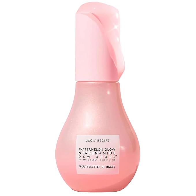 Glow Recipe Watermelon Niacinamide Dew Drops - Brightening, Plumping Hydrating Face Serum, Makeup Primer + Liquid Highlighter with Hyaluronic Acid - Dewy & Glowing Korean Skin Care (40ml)