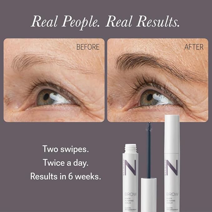 NULASTIN Shape Altering Eyebrow Serum - Brow Serum to Shape & Define - Improves the Appearance of Sparse Eyebrows for a Fuller Look - Enriched with Hair-Strengthening Ingredients (0.1 Fl Oz)