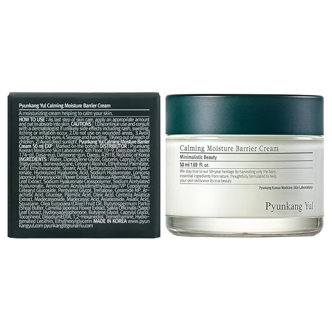 Pyunkang Yul PKY Calming Moisture Barrier Cream Instantly Soothes Sensitive Skin, Hyaluronic Acid & Ceramide for Hydration, Vegan, Korean Skincare (1.69 Fl. Oz, 50ml)