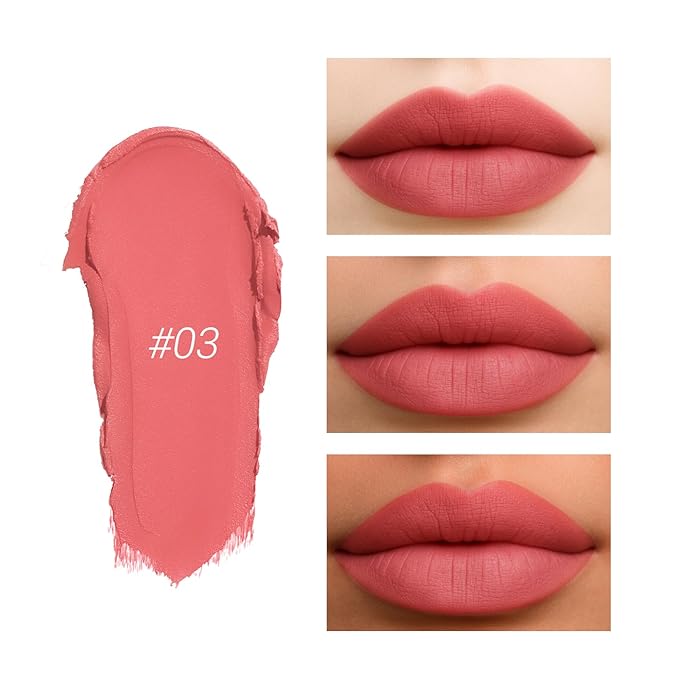 Erinde Matte Lipstick Lip Liner Crayon for Women, 24 Hour Lipstick Lip Liner Pencil, Neutral Lip Stick Lipliner Waterproof Long Lasting Smudge Proof, Vegan & Cruelty-Free, 03 Nude Pink
