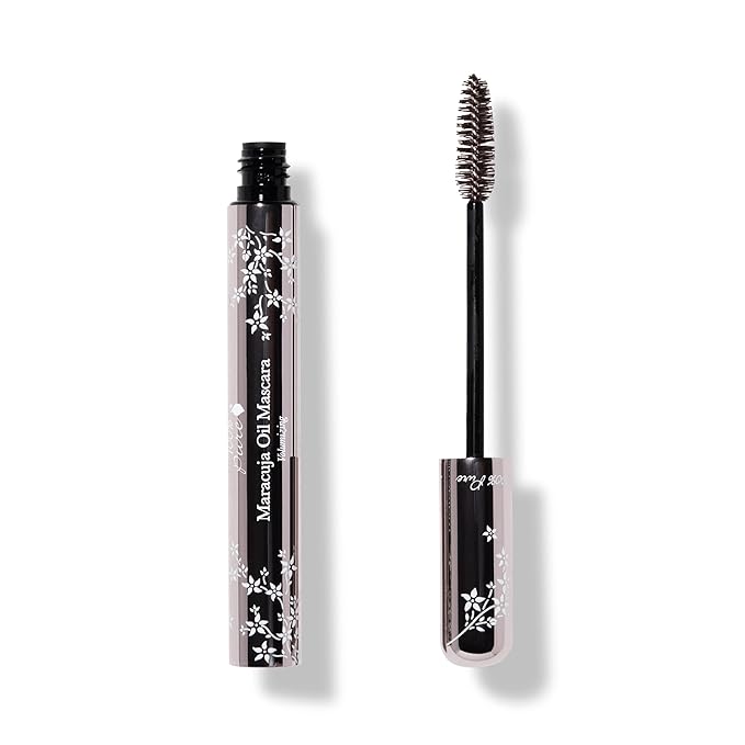 100% PURE Maracuja Oil Mascara Dramatic Intense Volume & Length Natural Fruit Pigmented Voluminous Eyelash Makeup No Clumping, Smudging or Flaking - Vegan, Dark Chocolate Color - 0.35 oz