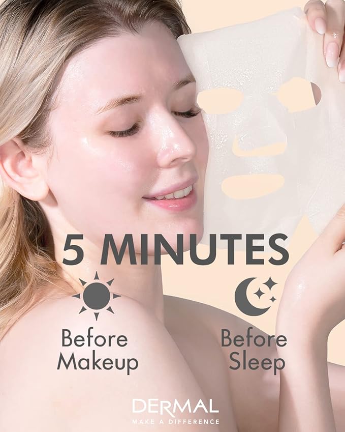 DERMAL Made in Korea Facial Mask – 20+ Years of Trusted K-Beauty, Premium Quality vs. Generic Chinese Masks, Best Value Sheet Mask for Daily Skincare – 16 Combo Pack A