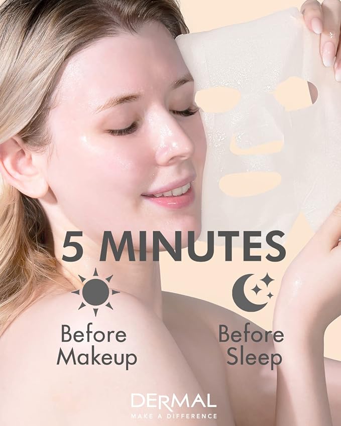 DERMAL 32 Combo Pack Made in Korea Facial Mask – 20+ Years of K-Beauty Experience, Premium Quality Korean Sheet Masks for Daily Skincare Routine