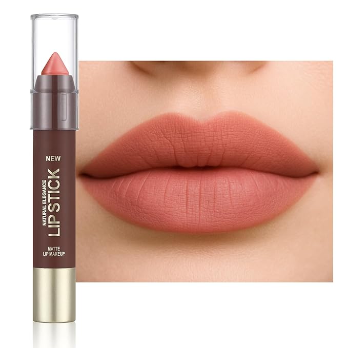Erinde Matte Lipstick Lip Liner Crayon for Women, 24 Hour Lipstick Lip Liner Pencil, Neutral Lip Stick Lipliner Waterproof Long Lasting Smudge Proof, Vegan & Cruelty-Free, 02 Coral Pink