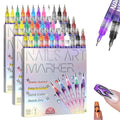 12 Color 3D Nail Art Pens Set, Nail Art Pens for Painting Nails Art Markers for Gel Nails, Nail Art Tools for Graffiti Dotting Drawing Painting Point Liner DIY (3 Pcs)