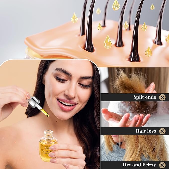 Hair Turmeric Oil, Hair Growth Serum for Curly, Thick, Frizzy, Dry, and Damaged Hair for Scalp Nourshing, Hair Strengthening, Scalp Care Products for Women and Men