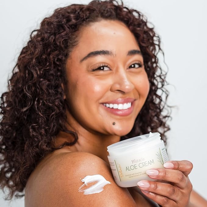 Deluvia Miracle Aloe Cream | Face & Body Moisturizer with Vitamin E & Organic Aloe Vera | Hydrating, Soothing for Dry Skin, Anti-Wrinkle, Acne Scars, Rosacea, Psoriasis, Eczema - 2 Pack
