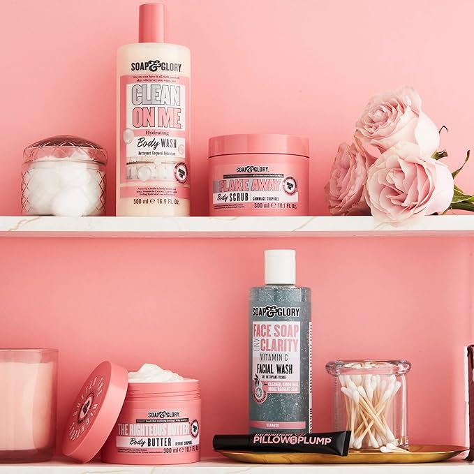 Soap & Glory Vitamin C Brightening Facial Cleanser - 3 in 1 Foaming Face Wash, Makeup Remover & Facial Exfoliant - Deeply Cleanses, Purifies & Hydrates for Radiant, Smooth Skin (11.8 fl oz)