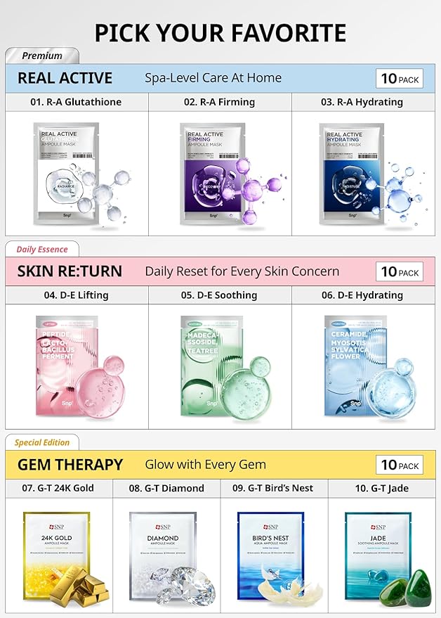 SNP 1000mg Bird's Nest + Hyaluronic Acid Ampoule Sheet Mask | Hyaluronic Acid Sheet Mask | Maximum Hydration and Protection for All Dry Skin Types | Korean Skincare Facial Mask | 10 Sheets