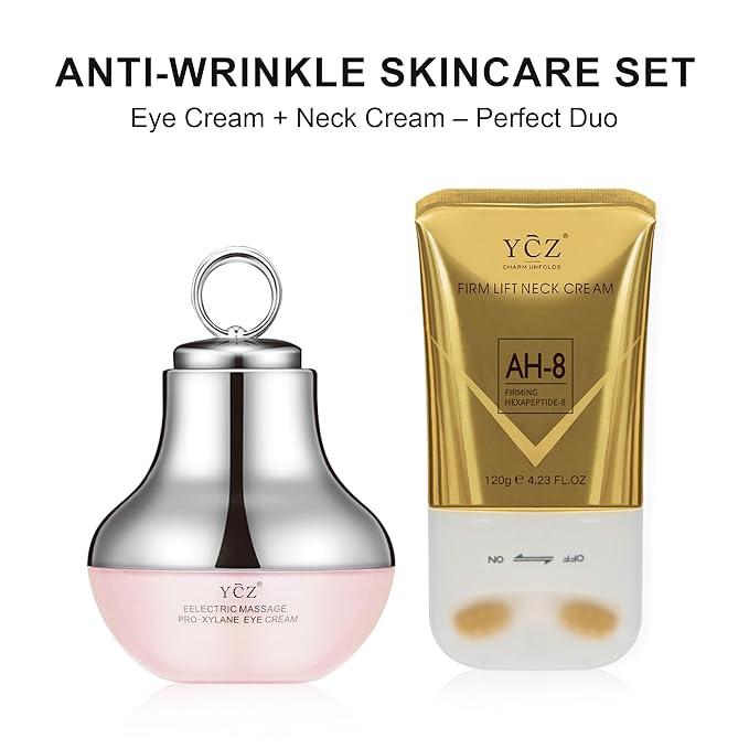 Ycz Neck-Eye Care Tightening & Revitalizing Set -Smooth of Fine Lines, Eye & Neck Treatment, Skin Moisturizer, Deep Moisturizing Skincare