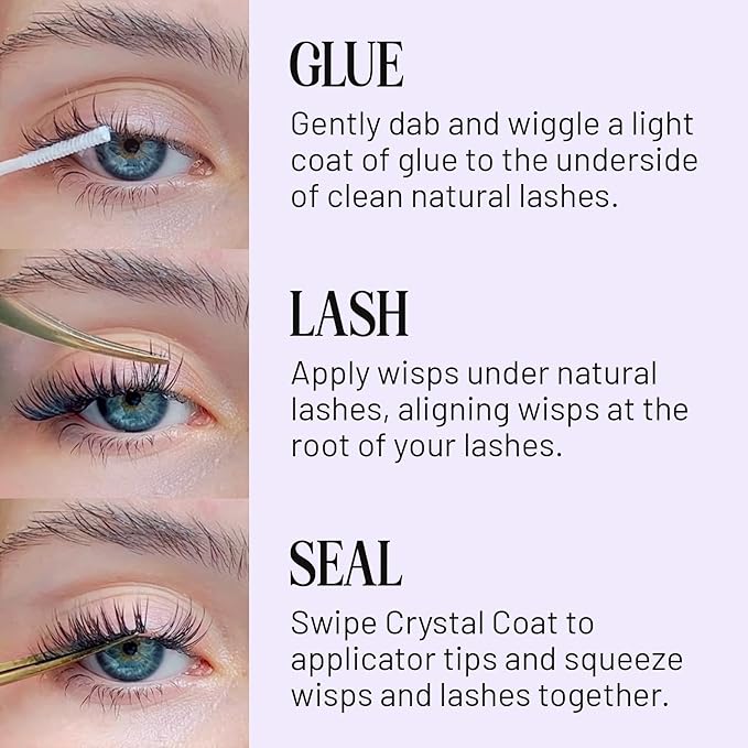 Lilac St. Lash Applicator for Faux Eyelash Clusters - Custom made for Precision Lash Placement - Use for Lash Extension Wisps and False Lashes