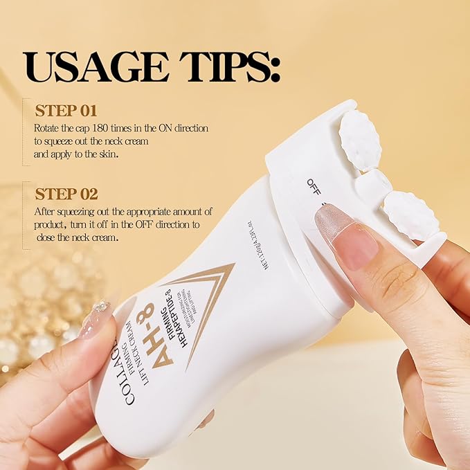 AH-8 Firming Neck Cream, Collagen Neck Cream for Tightening and Firming, Neck Tightening Cream, Moisturizing, Skin Care for Women and Men, Day and Night Use, 120g