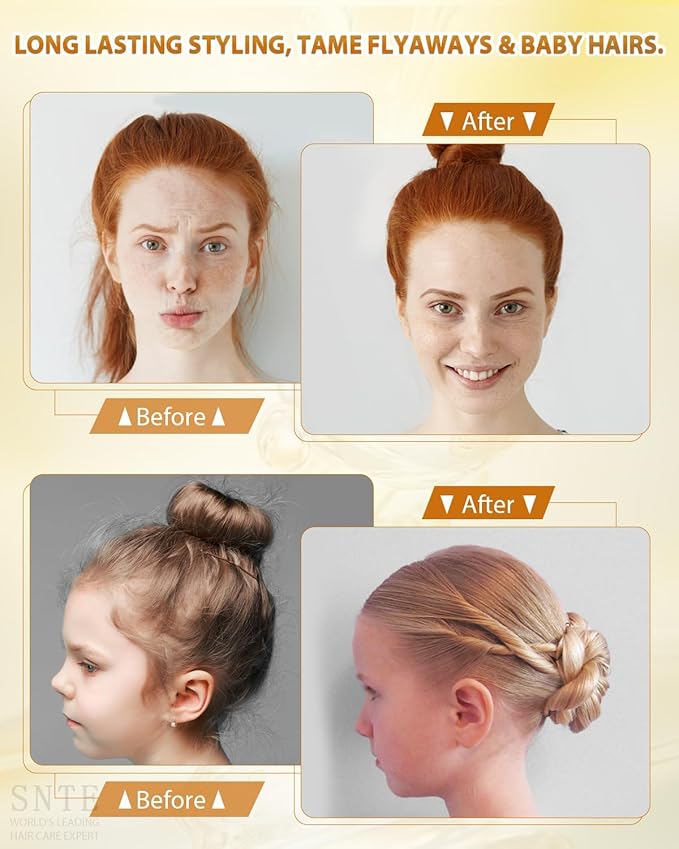 Samnyte Wax Stick for Hair & Styling Combs 4Pcs, Wigs Slick Edge Control, Teasing Brush Loose Hair, Rat Tail Separation, Finishing Flyaways, 4.58 Ounce, 4