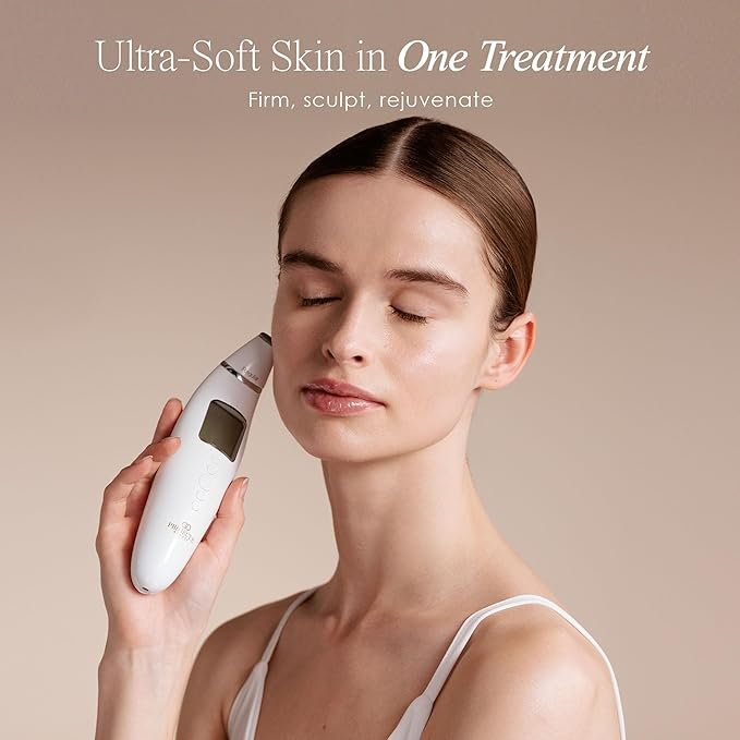 Reinvo Facial Microdermabrasion Wand by Project E Beauty | Gentle Exfoliation | Reduce Wrinkles & Fine Lines | Decrease Pores | Fresh & Radiant Skin | 4 Interchangeable Heads | Vacuum Suction Device