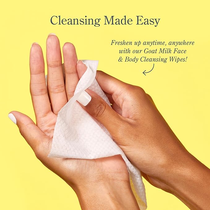 Beekman 1802 Face & Body Wipes, Honey & Orange Blossom - Scented - 30 Count - Cleanses - With Goat Milk, Aloe & Vitamin E - Alcohol Free, Biodegradable - Good for Sensitive Skin - Cruelty Free