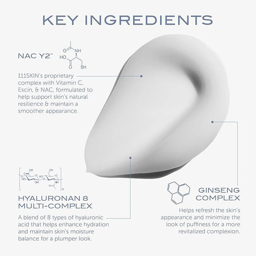 111SKIN Cryo Revitalising Moisturiser, Hydrating Gel Face Cream with Hyaluronic Acid, Ginseng Complex & ATP for Skin & Neck, Firming & Tightening Daily Face Moisturizer for All Skin Types, 1.69 fl oz