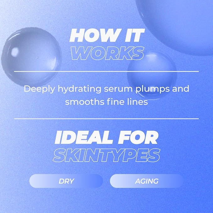 Vitamasques Hydrate & Plump Hydrating Face Serum - Lightweight Intense Hydrating Serum - 1.01 Fl Oz