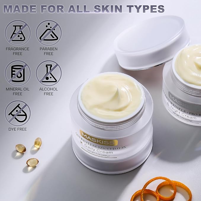 Firming Neck Cream & Anti-Wrinkle Night Cream with Coenzyme Q10 + Pro-Retinol, Unscented Skin Firming Neck Cream, Anti Aging Facial Moisturizer for Sensitive Skin, 1.76 Oz Jar