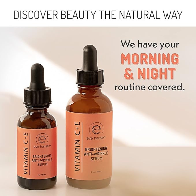 Eve Hansen Vitamin C Serum for Face - Facial Serum with Hyaluronic Acid, Vitamin E and Aloe Vera 2 oz - for softer, smoother, and more refined Skin