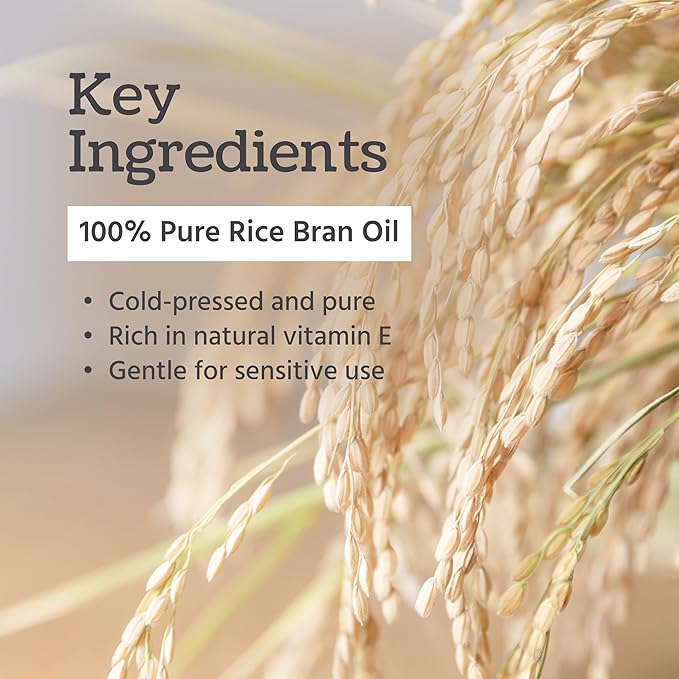 Well's Oil Rice Bran Oil | 100% Pure Natural Carrier Oil | Refined, Cold Pressed | For Body, Skin & Hair (8 fl oz / 237 ml)