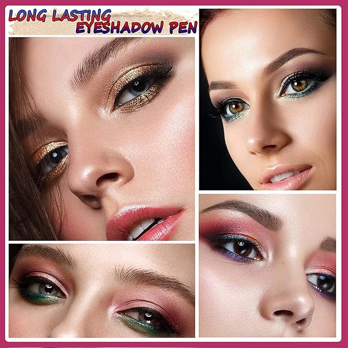 Eyeshadow Makeup, Waterproof Hypoallergenic Long Lasting Eye Liner, Highlighter Matte Cream Eye Shadow Stick, Glitter Primer Palette Shimmer Eyeliner Pen, Cocoa Matte