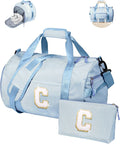 10 Year Old Girl Birthday Gifts, Girls Travel Duffle Bag, Kids Initial Overnight Bags with Shoe Compartment, Customized Weekender Bag with Makeup Pouch, Preppy Stuff for Teen (Letter C)