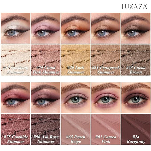 10PCS Eyeshadow Stick,Shimmer And Matte Brown Metallic Cream Eyeshadow Pencil Crayon with Smudge-proof & Waterproof,Eye Brightener Stick, Ideal Gift for Women - Espresso