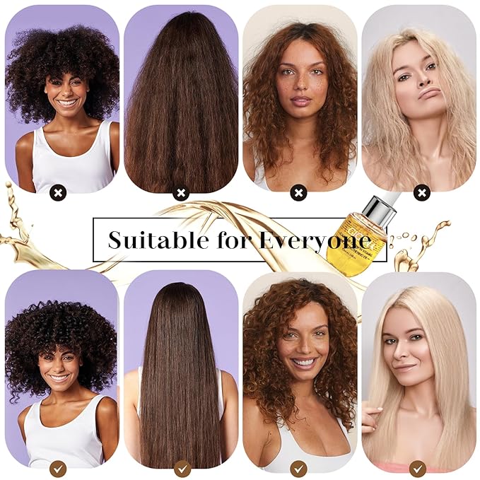 Hair Oil, Rosemary Serum with Bamboo Brush for Frizzy, Damaged Hair Growth Strengthening, Scalp and Argan Care for Women and Men
