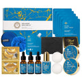 21 Pcs Men Facial Skin Care Set, Luxury Bath & Beard Gift Set for Men, Spa & Self-Care Gift, Clay Mask, Cleanser, Beard Oil, Cologne Present, Birthday, Christmas, Valentines, Father Day, Boyfriend