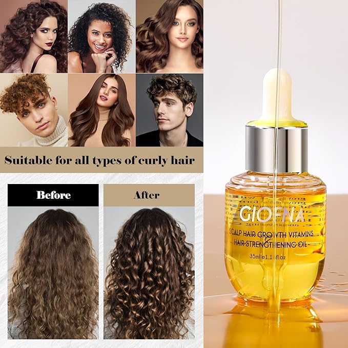Hair Turmeric Oil, Hair Growth Serum for Curly, Thick, Frizzy, Dry, and Damaged Hair for Scalp Nourshing, Hair Strengthening, Scalp Care Products for Women and Men
