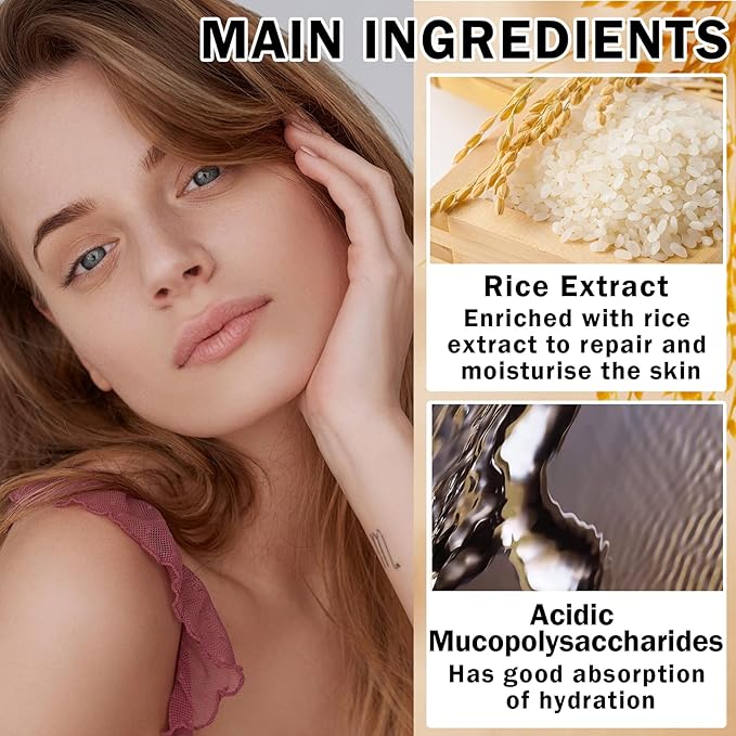 Crema De Arroz para La Piel De Cara Y Cerrar Los Poros Quitar Manchas White Rice Serum for Face Essence Deep Moisturizing Nourishing Suero Crema Para Las Manchas En De La Cara(0.5Oz/1PC)