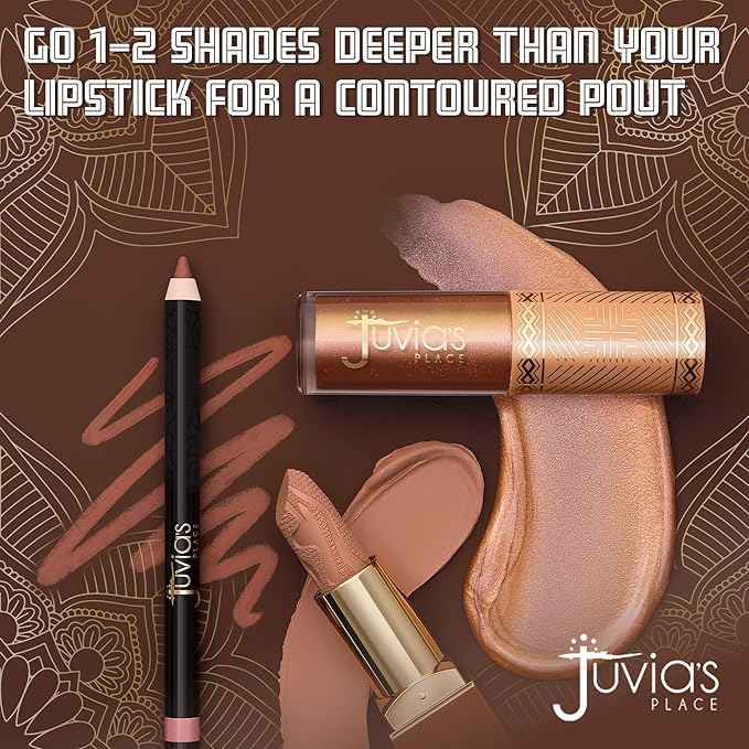 Juvia's Place Long Wear Lip Pencil – Love Me Back – Waterproof & Kiss-proof, Long Lasting Lip Liner, Smooth Makeup Application - Soft Matte Finish Base for Lipstick - 13 Hours of Wear for Everyday Use