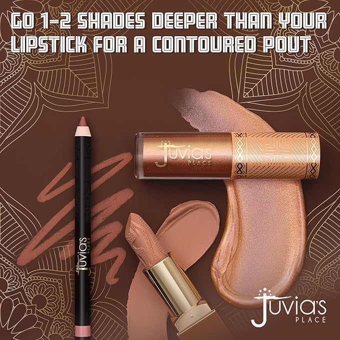 Juvia's Place Long Wear Lip Pencil – Rizz – Waterproof & Kiss-proof, Long Lasting Lip Liner, Smooth Makeup Application - Soft Matte Finish Base for Lipstick - 13 Hours of Wear for Everyday Use